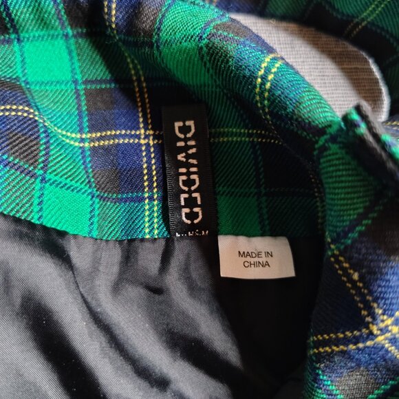 Divided by H&M Skirt Womens Medium Tartan Plaid Pleated Harry Potter Slytherin - Picture 6 of 9